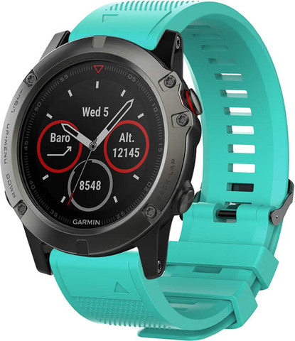 רצועת סיליקון איכותית QuickFit 26MM לשעוני גרמין #9 Light cyan