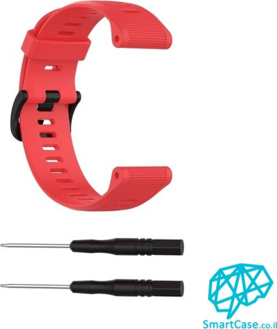 רצועת סיליקון 22 מ"מ בצבע Red עם אבזם לשעוני גרמין פניקס