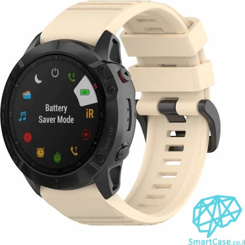 רצועת סיליקון 26mm QuickFit לשעוני גרמין פניקס Biege