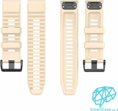 רצועת סיליקון 26mm QuickFit לשעוני גרמין פניקס Biege