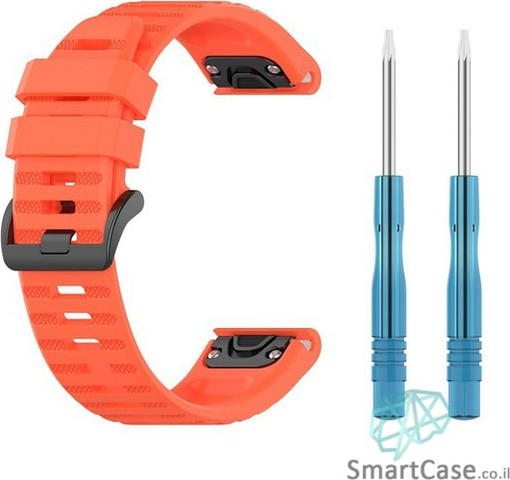 רצועת סיליקון 26mm QuickFit לשעוני גרמין פניקס אדום