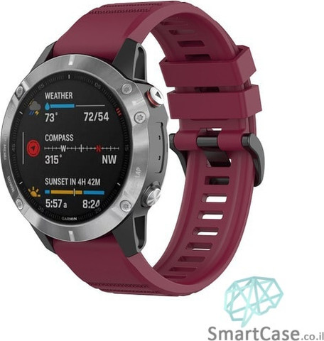 רצועת סיליקון 26mm QuickFit לשעוני גרמין פניקס בורדו