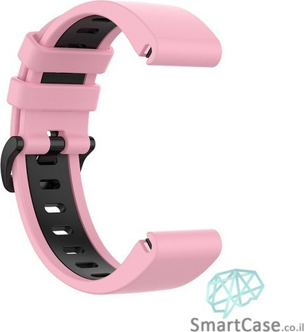 רצועת סיליקון 26mm QuickFit לשעוני גרמין פניקס ורוד שחור