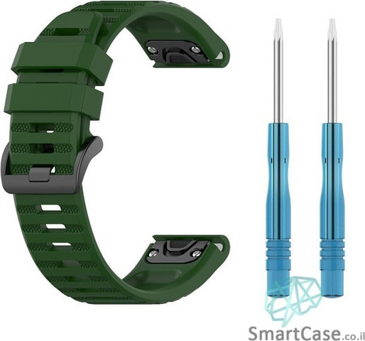 רצועת סיליקון 26mm QuickFit לשעוני גרמין פניקס ירוק כהה