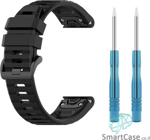 רצועת סיליקון 26mm QuickFit לשעוני גרמין פניקס שחור