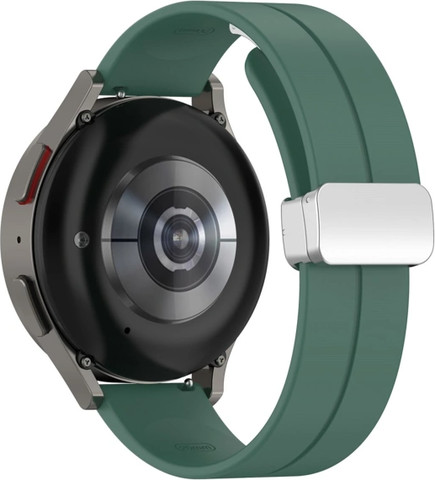 רצועת סיליקון Quick Release 20mm סוגר מגנטי כסוף צבע רצועה Dark green