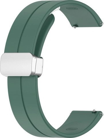 רצועת סיליקון Quick Release 20mm סוגר מגנטי כסוף צבע רצועה Dark green