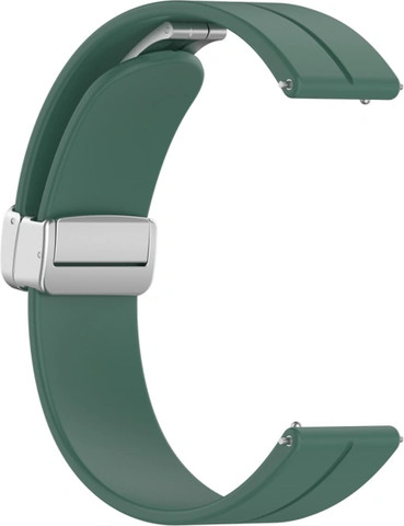 רצועת סיליקון Quick Release 20mm סוגר מגנטי כסוף צבע רצועה Dark green