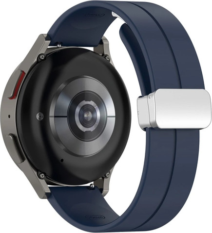 רצועת סיליקון Quick Release 20mm סוגר מגנטי כסוף צבע רצועה Midnight blue