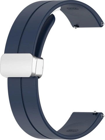 רצועת סיליקון Quick Release 20mm סוגר מגנטי כסוף צבע רצועה Midnight blue