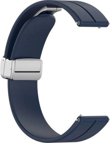 רצועת סיליקון Quick Release 20mm סוגר מגנטי כסוף צבע רצועה Midnight blue
