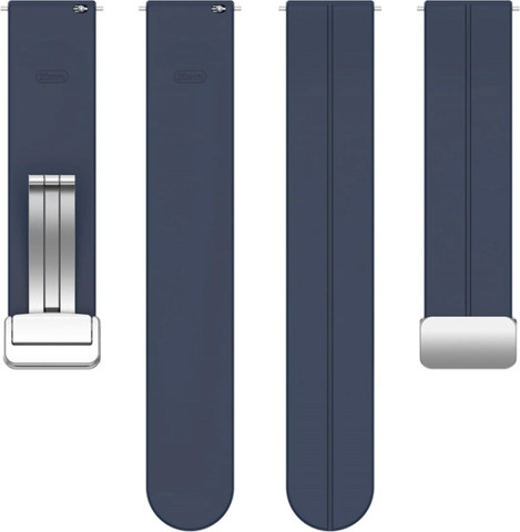 רצועת סיליקון Quick Release 20mm סוגר מגנטי כסוף צבע רצועה Midnight blue