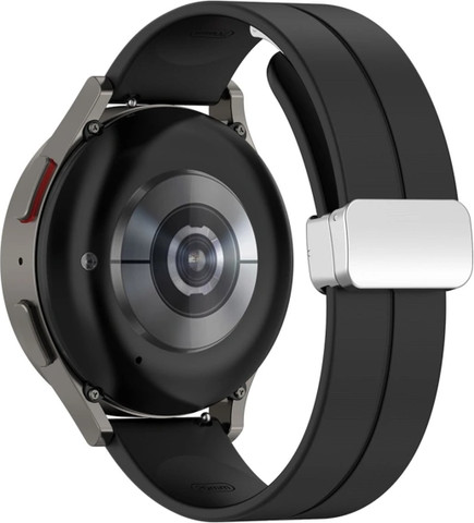 רצועת סיליקון Quick Release 22mm סוגר מגנטי כסוף צבע רצועה Black