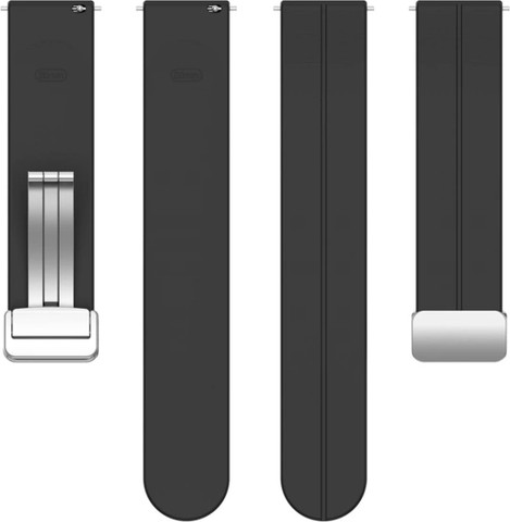 רצועת סיליקון Quick Release 22mm סוגר מגנטי כסוף צבע רצועה Black