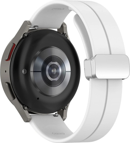 רצועת סיליקון Quick Release 22mm סוגר מגנטי כסוף צבע רצועה White