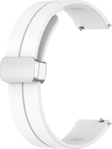 רצועת סיליקון Quick Release 22mm סוגר מגנטי כסוף צבע רצועה White