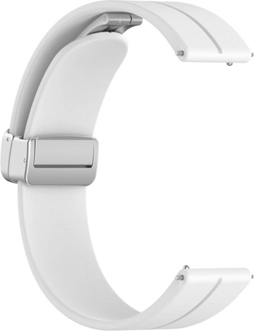 רצועת סיליקון Quick Release 22mm סוגר מגנטי כסוף צבע רצועה White