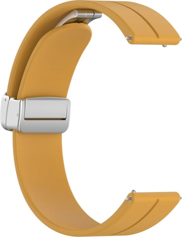 רצועת סיליקון Quick Release 22mm סוגר מגנטי כסוף צבע רצועה Yellow