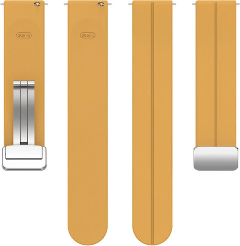 רצועת סיליקון Quick Release 22mm סוגר מגנטי כסוף צבע רצועה Yellow