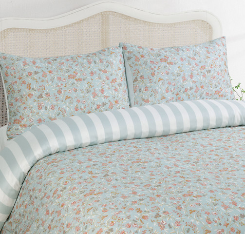 סט מצעים נוער- דגם Barworth Garden- סט מצעים סאטן Laura Ashley