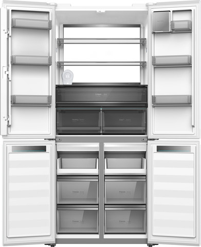 מקרר 4 דלתות מקפיא תחתון 502 ליטר נטו Electra EL5070W קו אפס עם ארונות מטבח - גימור צבע לבן