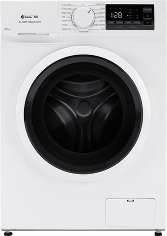 מכונת כביסה פתח חזית 10 ק"ג Electra EL1000 עם מנוע Inverter במהירות 1400 סל"ד - צבע לבן
