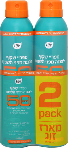 מ.הגנה SPF50 ספריי שקוף 200 מ"ל מארז