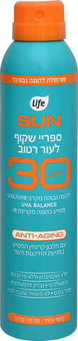 SUN ספריי שקוף לעור רטוב להגנה מהשמש SPF30