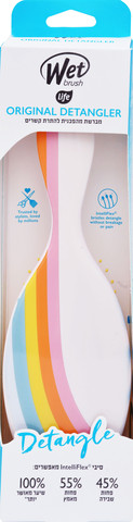 מברשת שיער Wet brush לבן עם קרן צבעונית