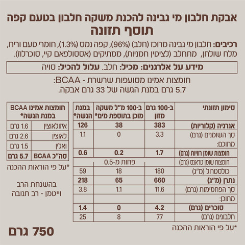 אבקת חלבון קפה