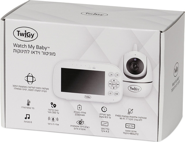 מוניטור וידאו לתינוקות S430H לבן - Watch My Baby S430H Video Baby Monitor