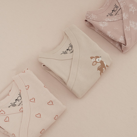 מארז זוג בגדי גוף מודפס בנות – Baby Body Suit 2 PCS