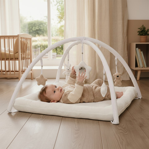 משטח פעילות עבה - Animals & Smiles Baby Comfy Playgym