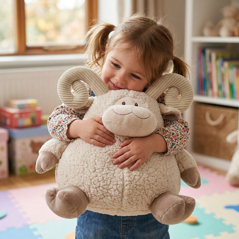 בובת עז גדולה - Large Goat In Round Shape