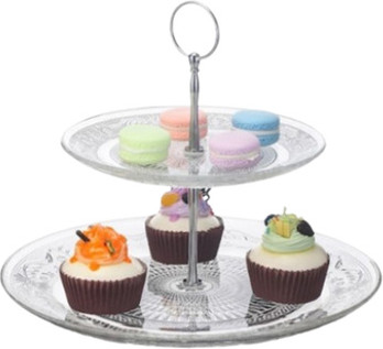מגש אירוח דו קומתי מעוצב | Glass Duo