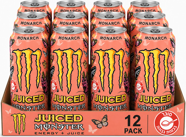 משקה Monster JUICED Monarch Energy- מגש 12 יחידות