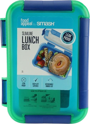 אחסונית ארוחה SLIMLINE בנטו 1.0 ל' כחול/ירוק Food appeal by Smash