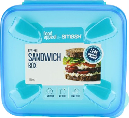 אחסונית סנדוויץ 450 מ"ל מנטה/כחול Food appeal by Smash