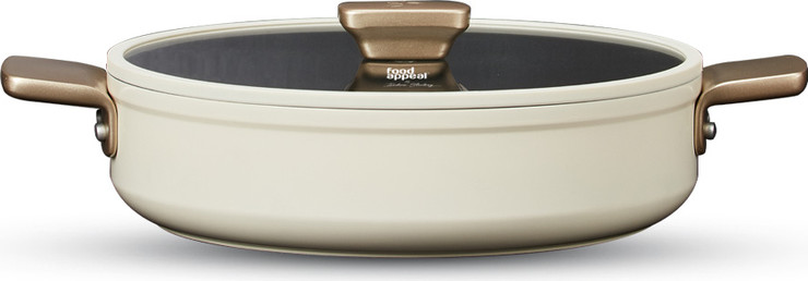 סוטאז' 28 ס"מ  ENIGMA NONSTICK  ליטר קרם ידיות שמפניה מבית  Food appeal