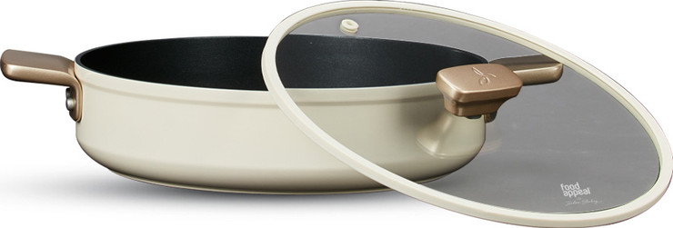 סוטאז' 28 ס"מ  ENIGMA NONSTICK  ליטר קרם ידיות שמפניה מבית  Food appeal