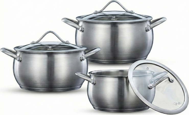 סט בישול 6 חלקים נירוסטה סירים 18/20/26 ס"מ  BELLA מבית Food