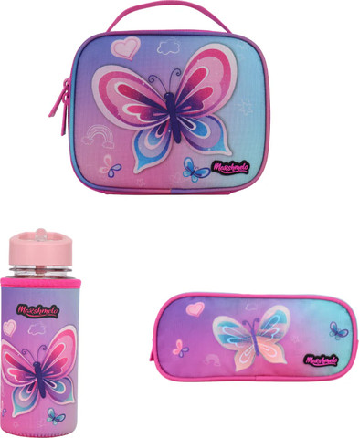 סט 9 ב 1 תיק בית ספר כולל עגלת טרולי דגם פרפר Dramland Deluxe מבית Marshmelo פוקסיה