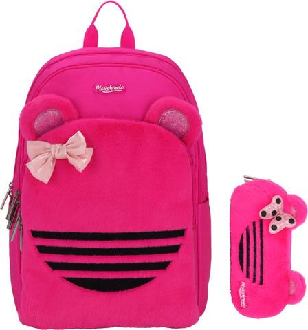 תיק בית ספר חצי אורטופדי פרוותי עם קלמר מסדרת Fluffy Pack מבית Marshmelo דגם פפיון