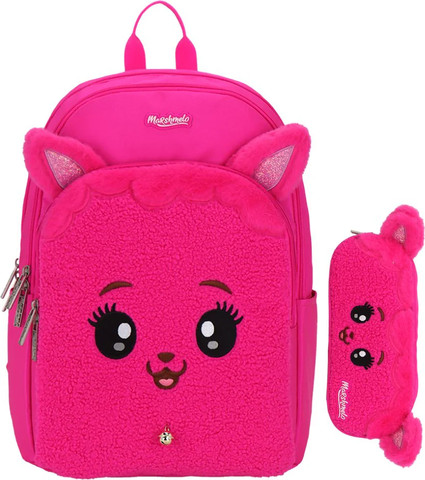 תיק בית ספר חצי אורטופדי פרוותי עם קלמר מסדרת Fluffy Pack מבית Marshmelo דגם פפיון