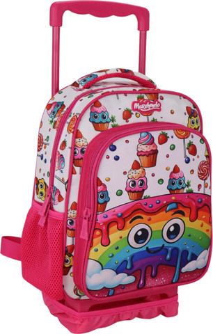 סט תיק גן עם טרולי מובנה 5 ב 1 דגם גלידה מסדרת Dreamland Trolly set מבית Marshmelo פוקסיה