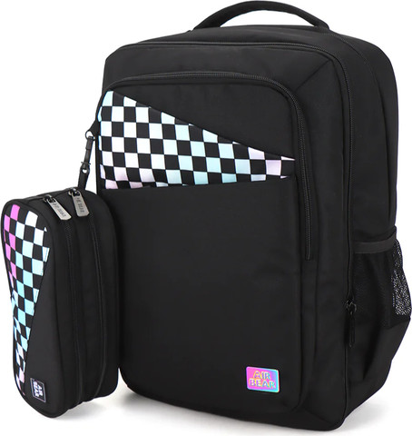 תיק גב מתרחב וקלמר דו תאי Urban Check מבית Air Bear צבע ורוד