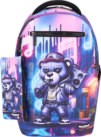 תיק מרופד + קלמר דגם דובי ראפר צבעוני מסדרת Hype City מבית Marshmelo כחול