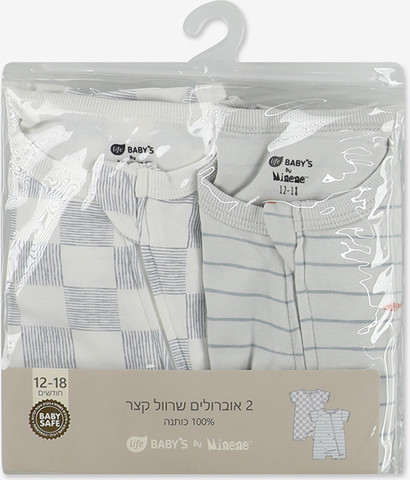 לייף בייביז  אוברולים 12-18 דגים קצר