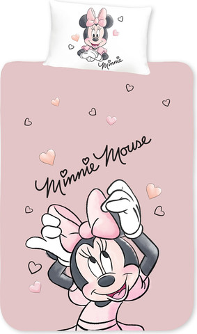 מצעי ילדים ונוער 100% כותנה - MINNIE BOW - סט מצעים יחיד