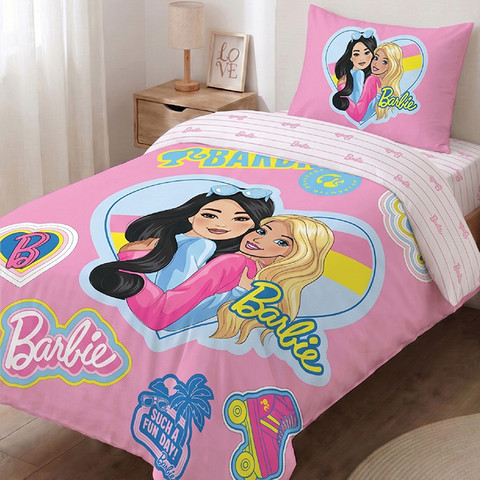 מצעי ילדים ונוער 100% כותנה - Barbie - סט מצעים נוער